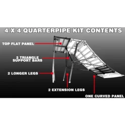 Freshpark 4x4 Quarter Pipe Opgraderings Sæt -Professionel butik med rulleskøjteudstyr freshpark 4x4 quarter pipe upgrade kit ya